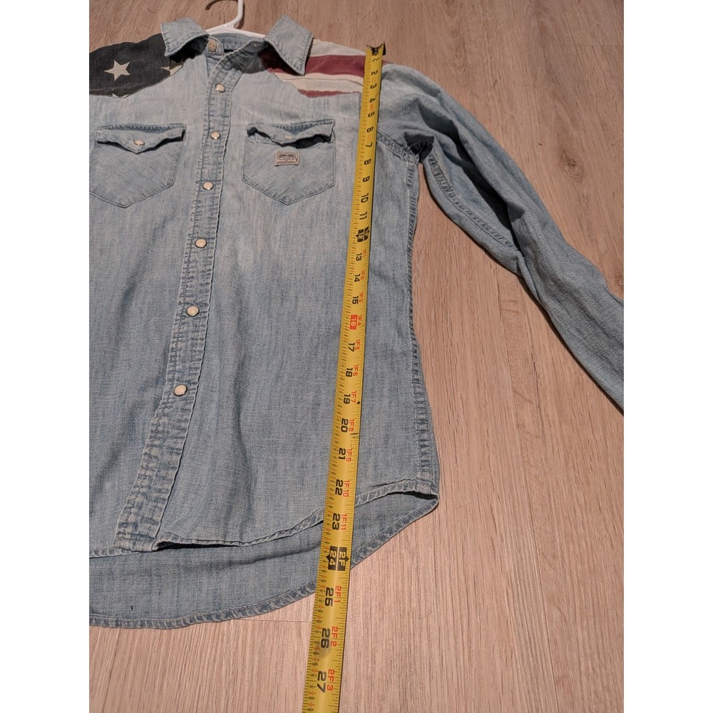 Denim & Supply Ralph Lauren American Flag Western Denim Snap Shirt Small - Picture 9 of 10